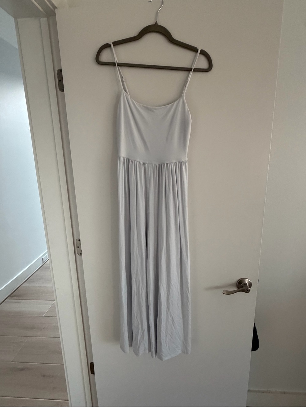Wilfred Light Gray Spaghetti Strap Maxi Dress